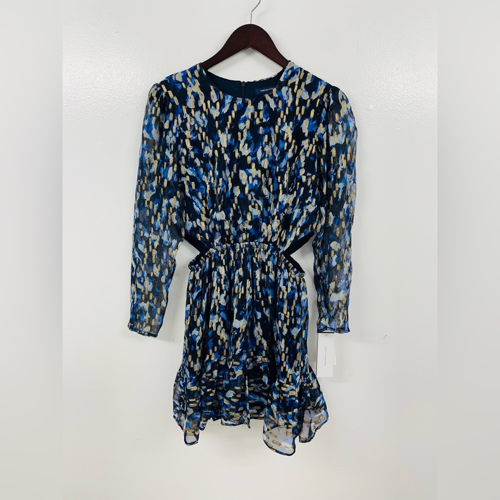 NWT FRENCH CONNECTION Women's Bodine Long Sleeve Cutout Minidress SIZE: 4